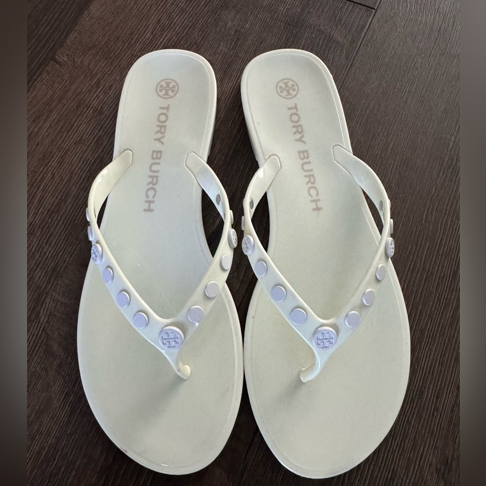 Tory Burch white Jelly Flip flops!!